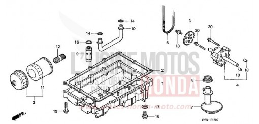 POMPE A HUILE/CARTER D'HUILE CB500Y de 2000